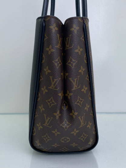 Louis Vuitton Black Leather & Monogram Kimono MM Canvas Bag GHW