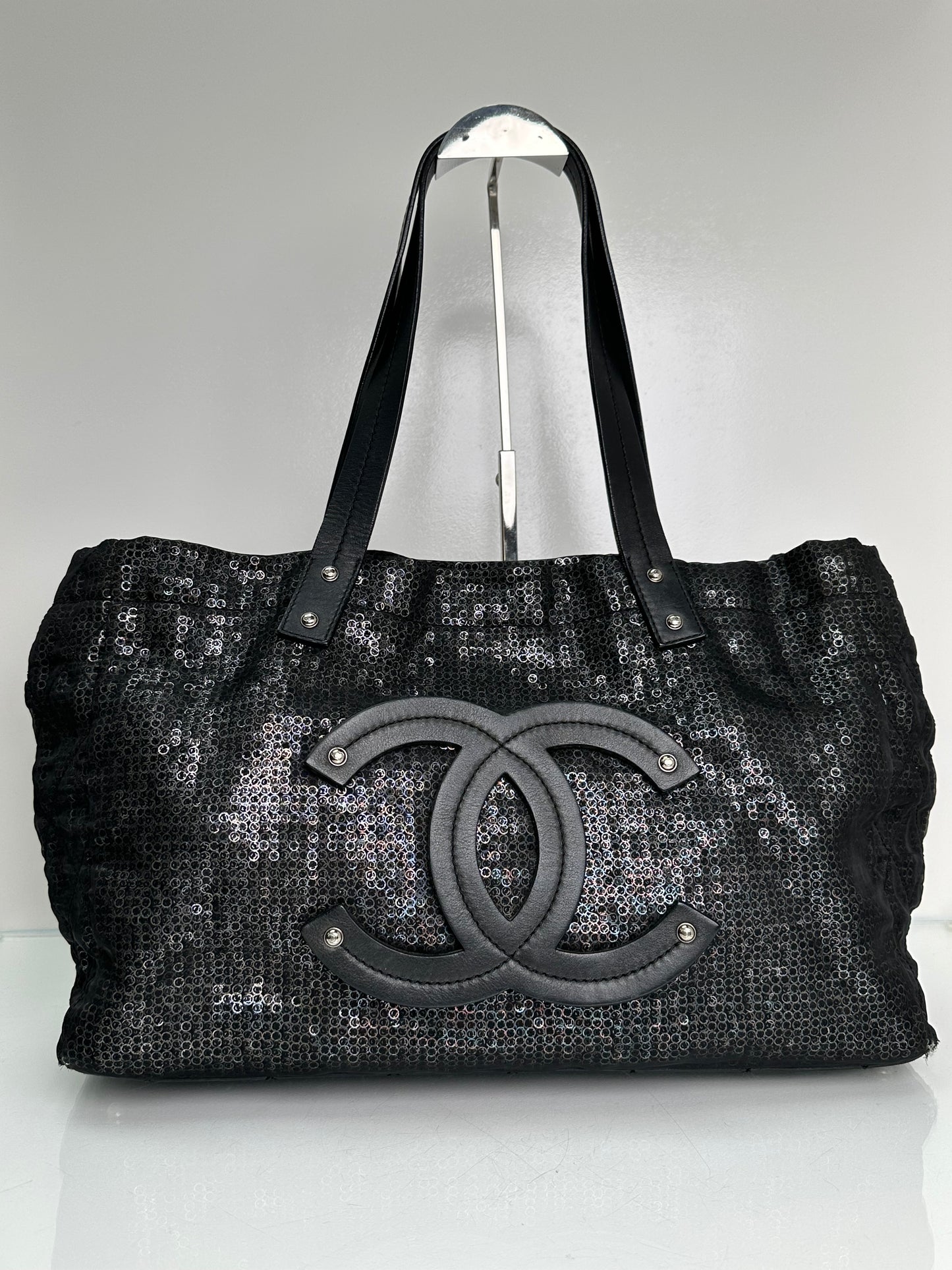 Chanel Black Hidden Sequins Tote Bag SHW