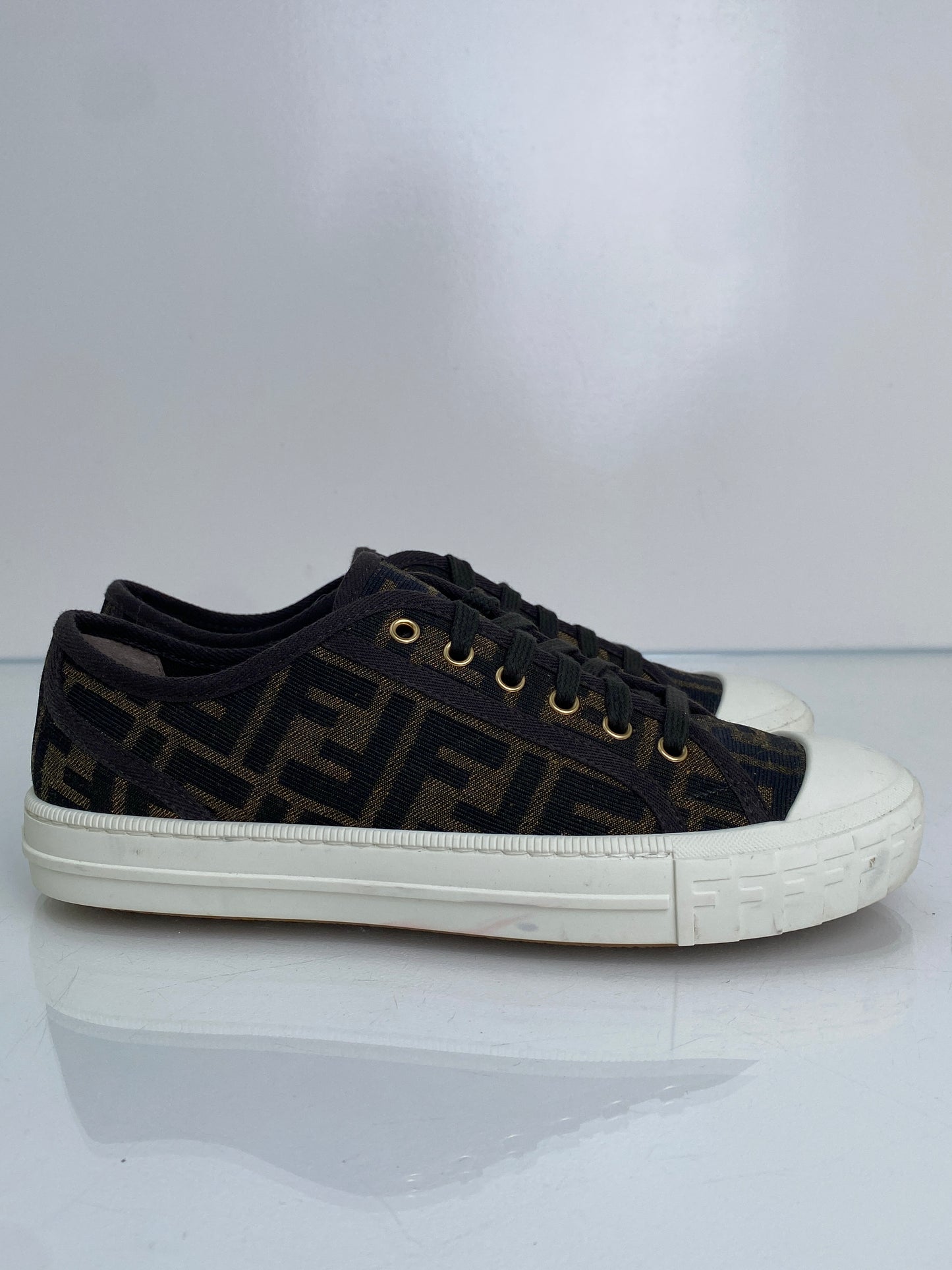 Fendi FF Logo Brown Sneakers, 39