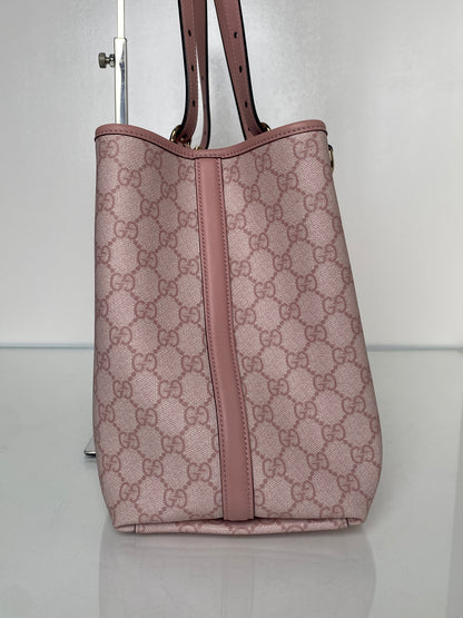 Gucci Pink GG Emblem Medium Tote Bag GHW
