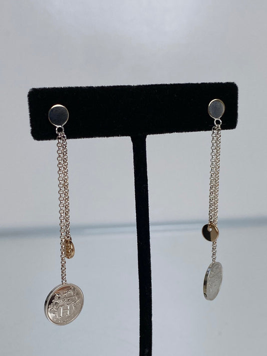 Hermes 925 & 18 KR Ex - Libris Pierced Earrings
