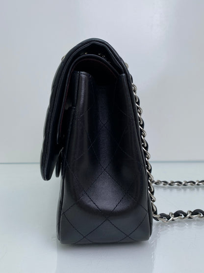 Chanel Black Classic Jumbo Lambskin Double Flap Bag SHW #19