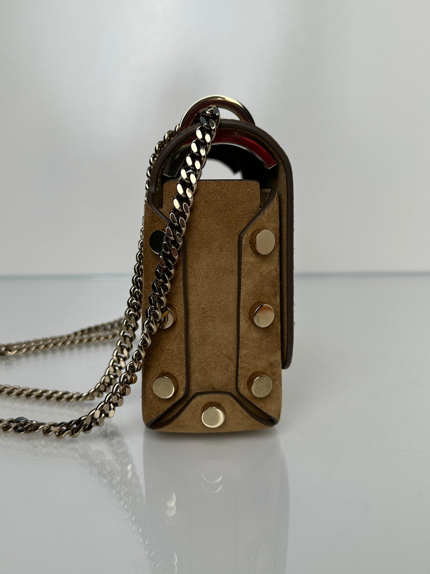 Jimmy Choo Camel Studded Lockett Bag GHW