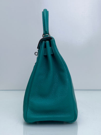 Hermes Kelly 28 Lagoon Chèvre PHW #L