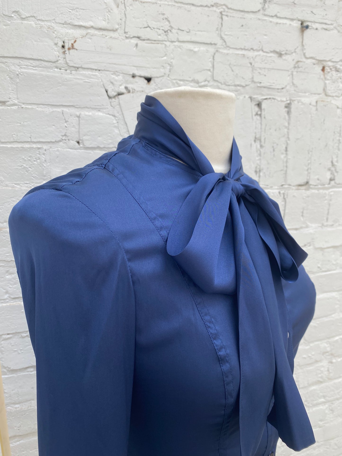 Gucci Navy Silk Blouse, 40