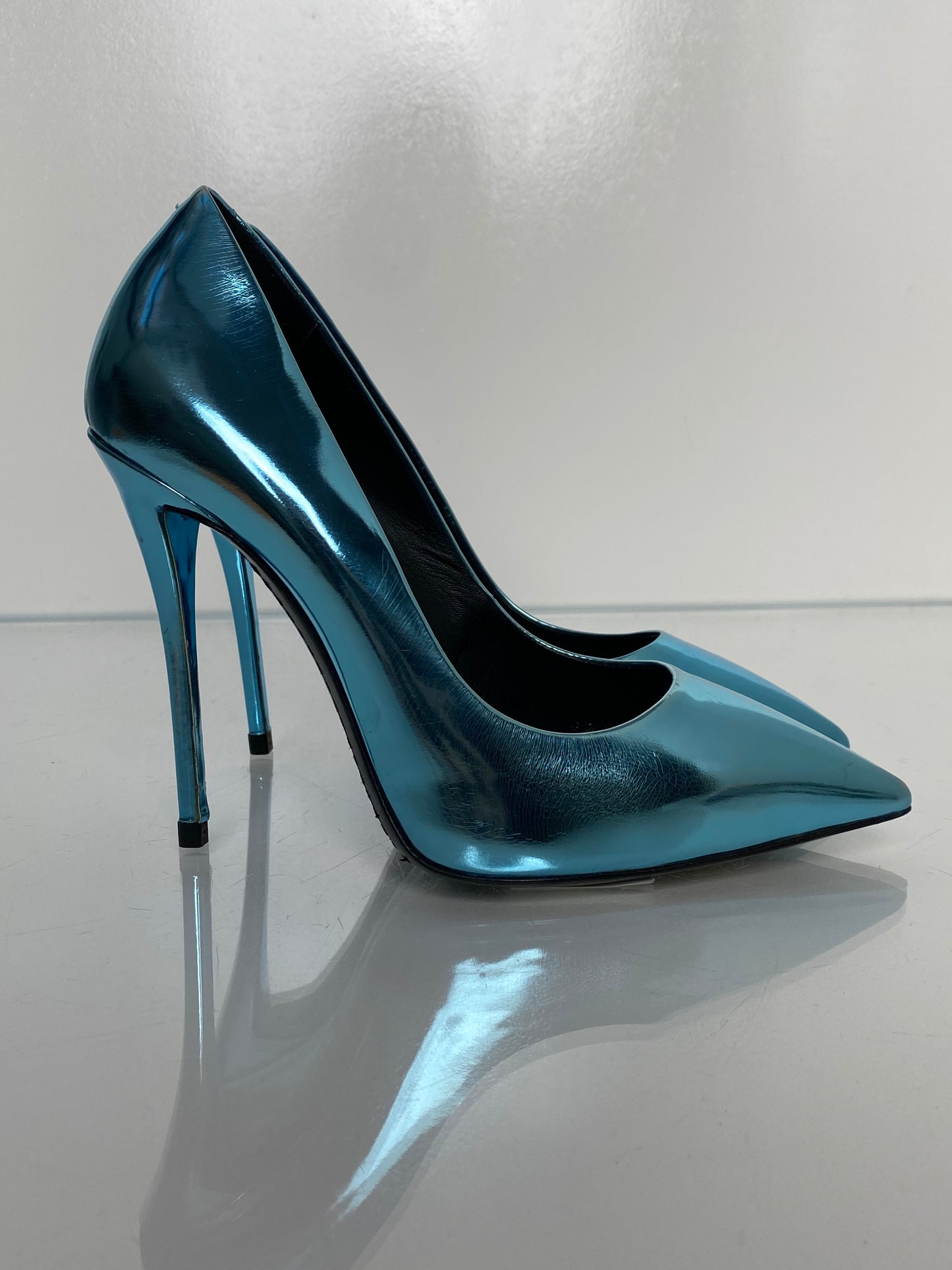 Giuseppe Zanotti Metallic Blue Pumps, 36