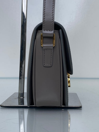 Celine Teen Pebble Grey Triomphe Bag in Shiny Calfskin