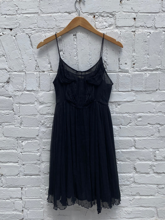 Miu Miu Vintage Black Silk Organza Dress, S