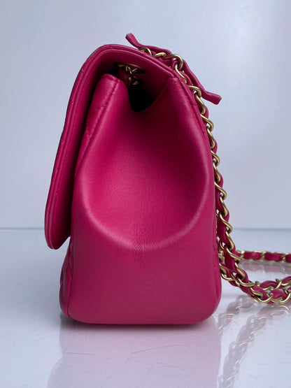 Chanel Pink Lambskin Quilted Mademoiselle Chic Medium Flap Bag GHW #21