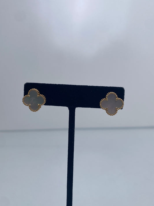 VCA 18KY MOP Alhambra Earrings