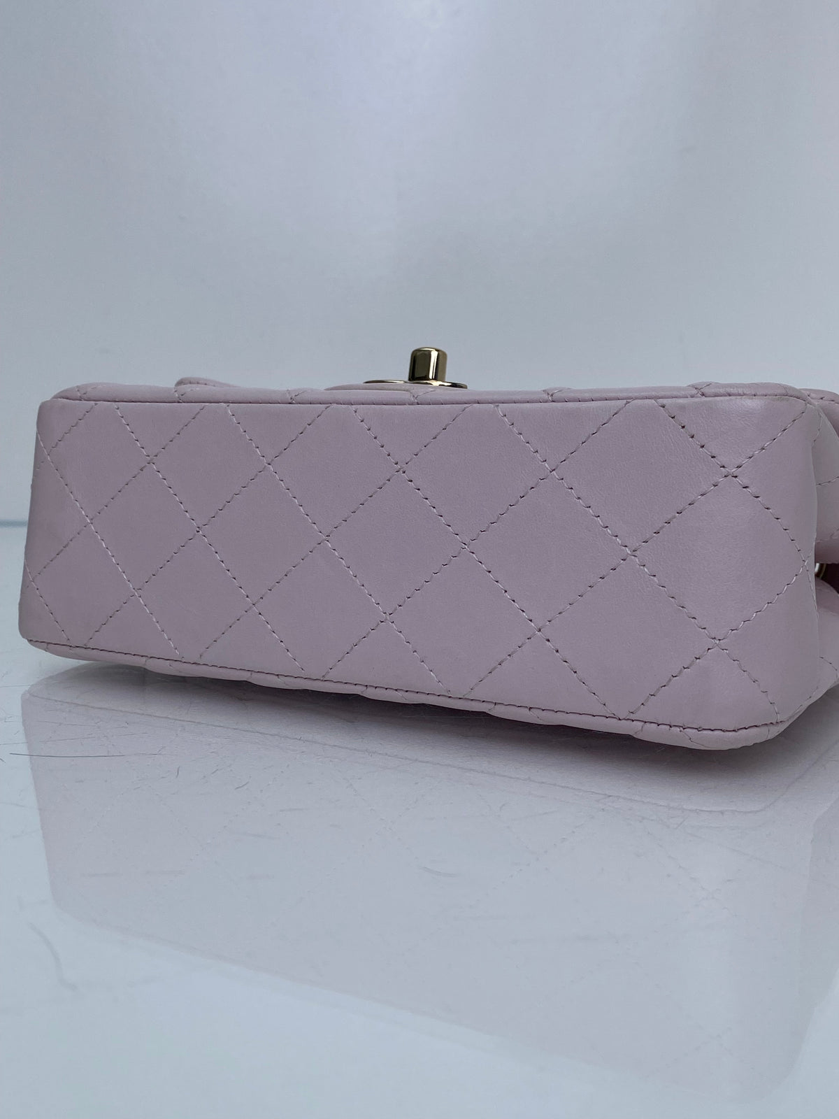 Chanel Light Pink Quilted Lambskin Mini Classic Flap Bag GHW #23