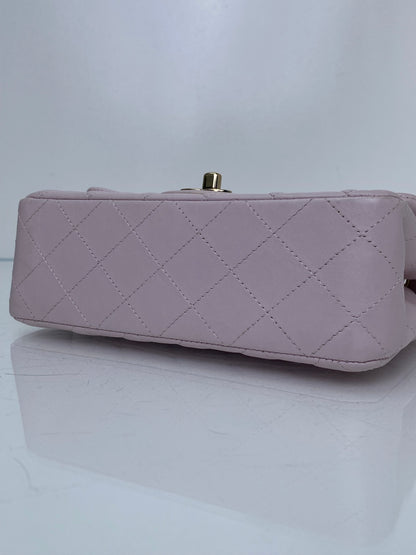 Chanel Light Pink Quilted Lambskin Mini Classic Flap Bag GHW #23
