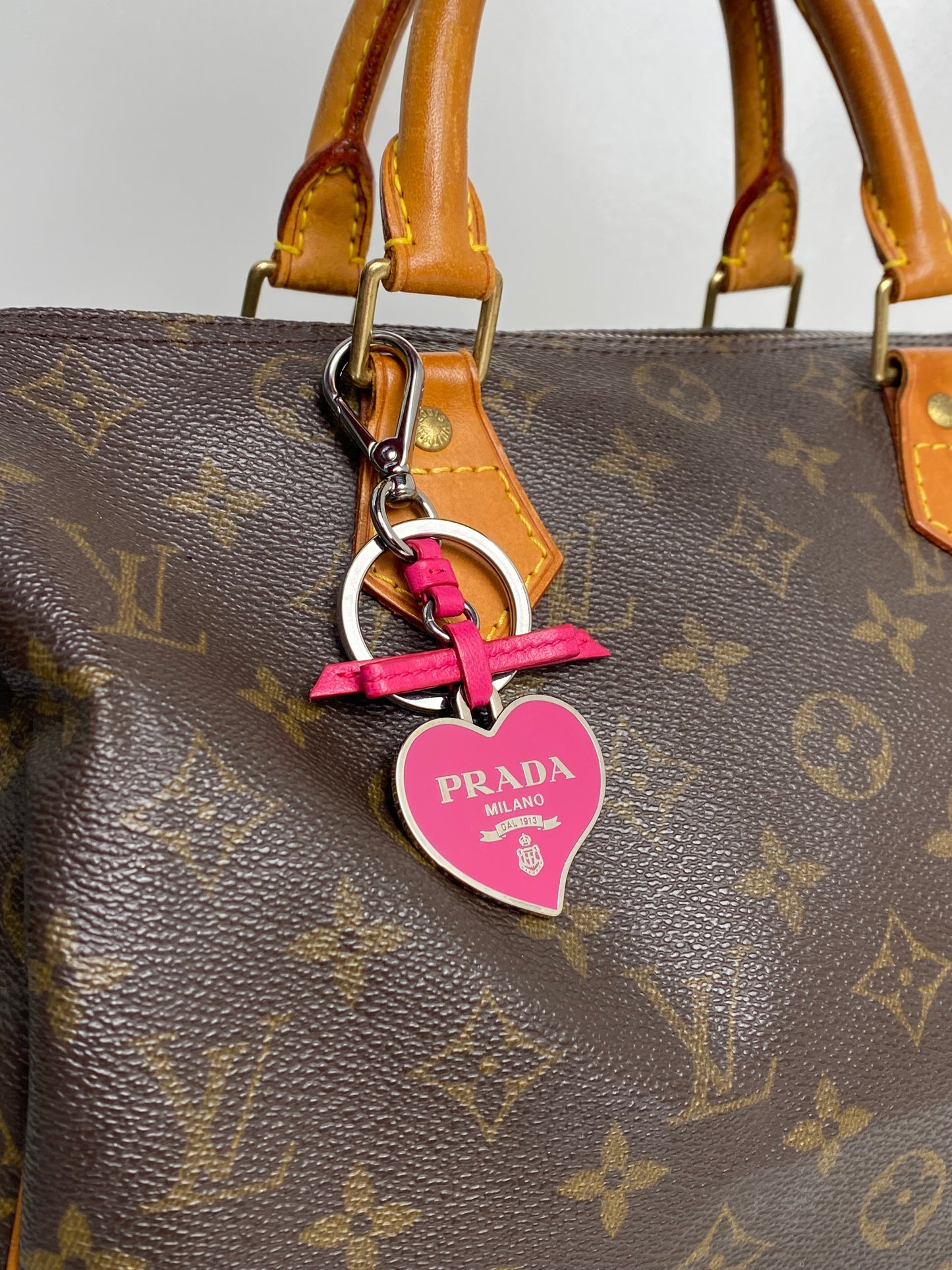 Prada Pink Heart Keychain