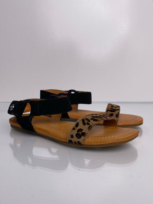 Ugg Cheetah & Black Sandals, 6