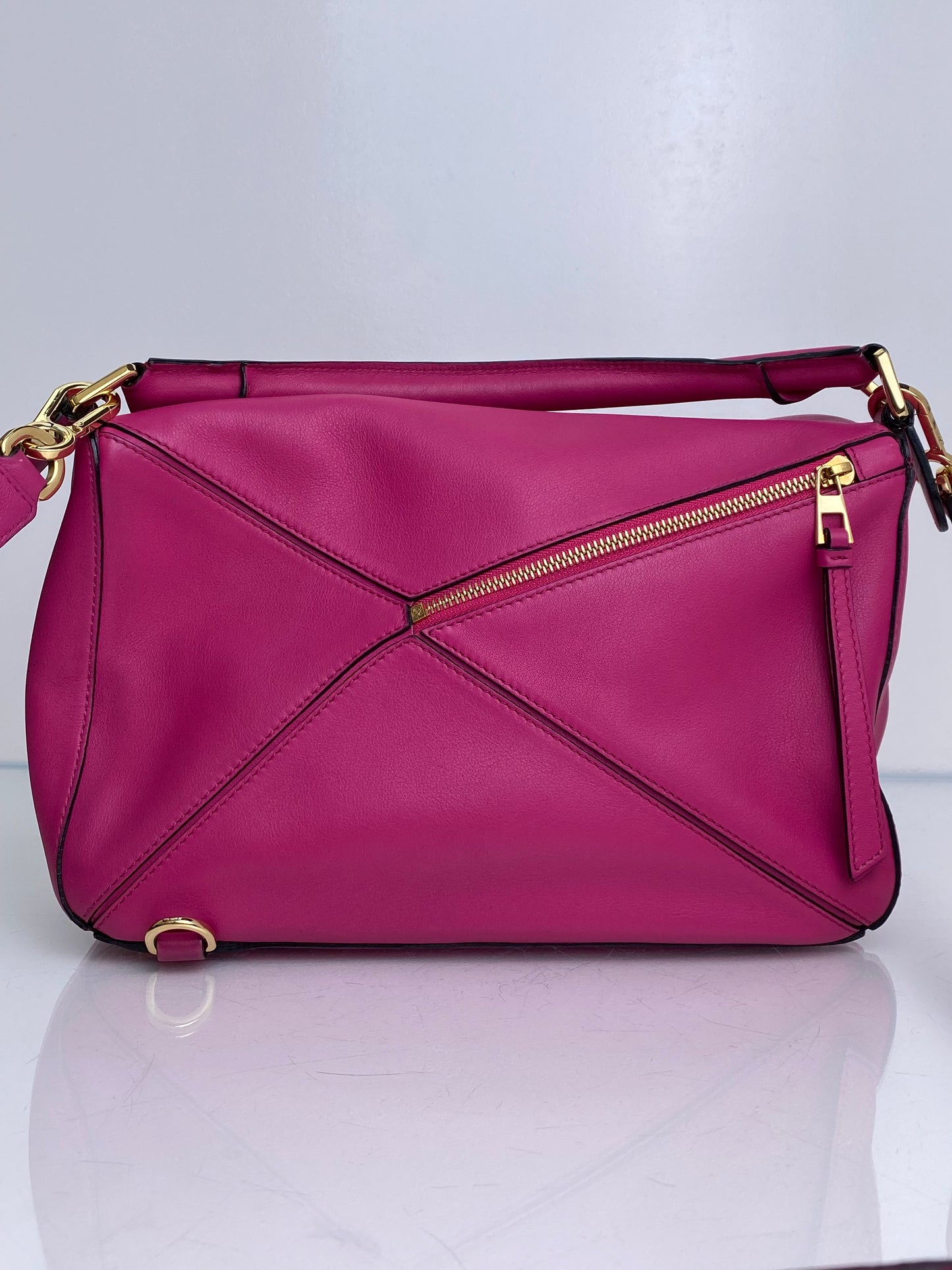 Loewe Pink Leather Puzzle Bag GHW