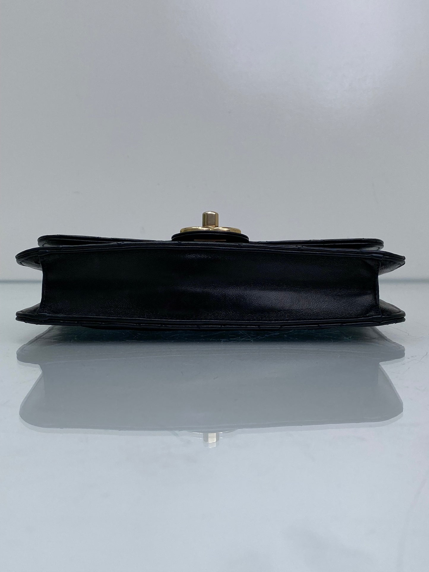 Chanel Vintage Black Crossing Times Flap Bag Quilted Lambskin GHW #18