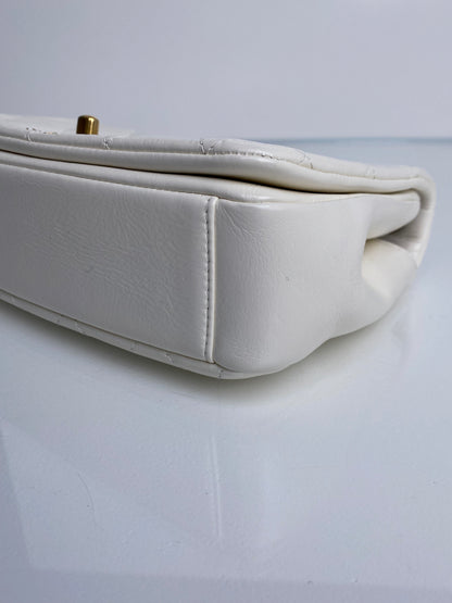Chanel Looping Chain White Lambskin Bag GHW