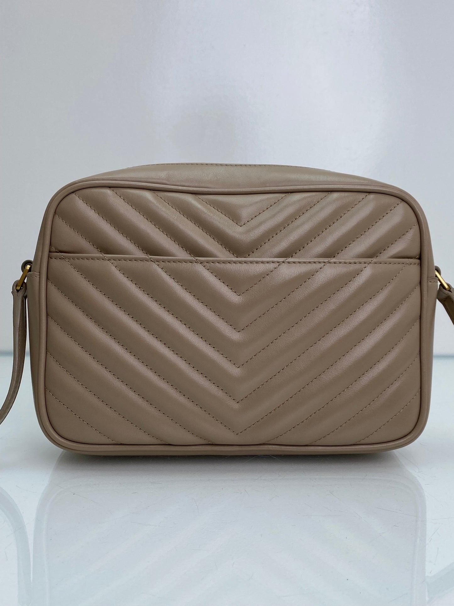 Saint Laurent Tan Lou Lou Crossbody Bag GHW