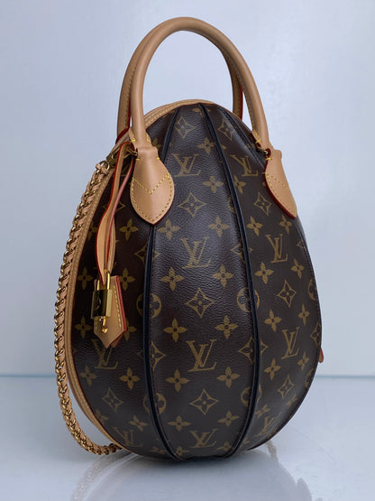Louis Vuitton Monogram Canvas & Black Leather Egg Bag GHW