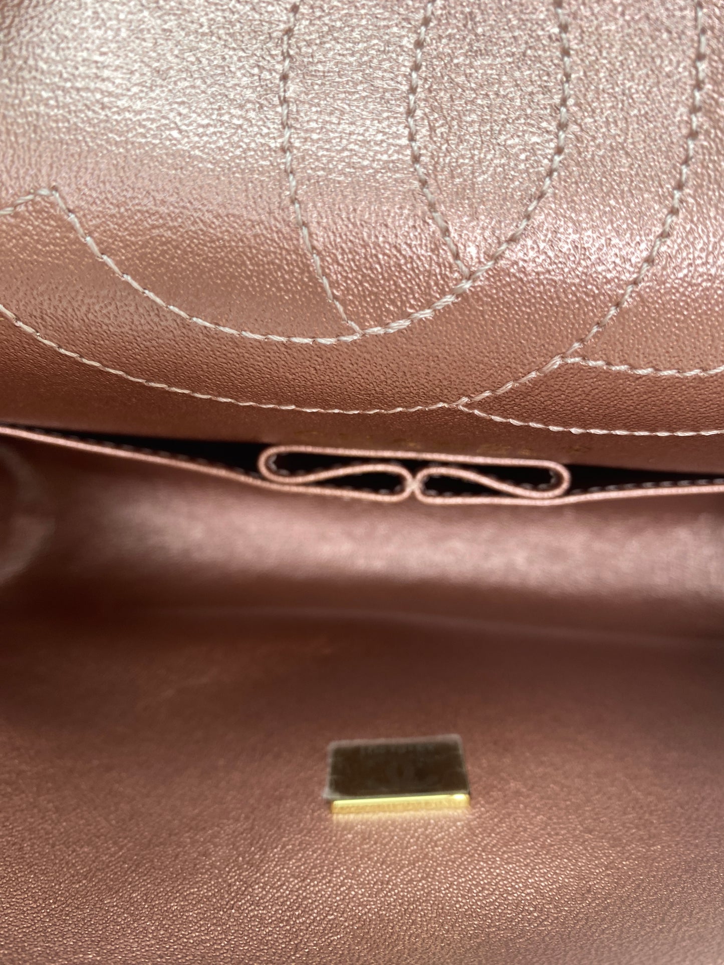 Chanel 225 Medium Double Flap Rose Gold Metallic Bag Reissue RGHW