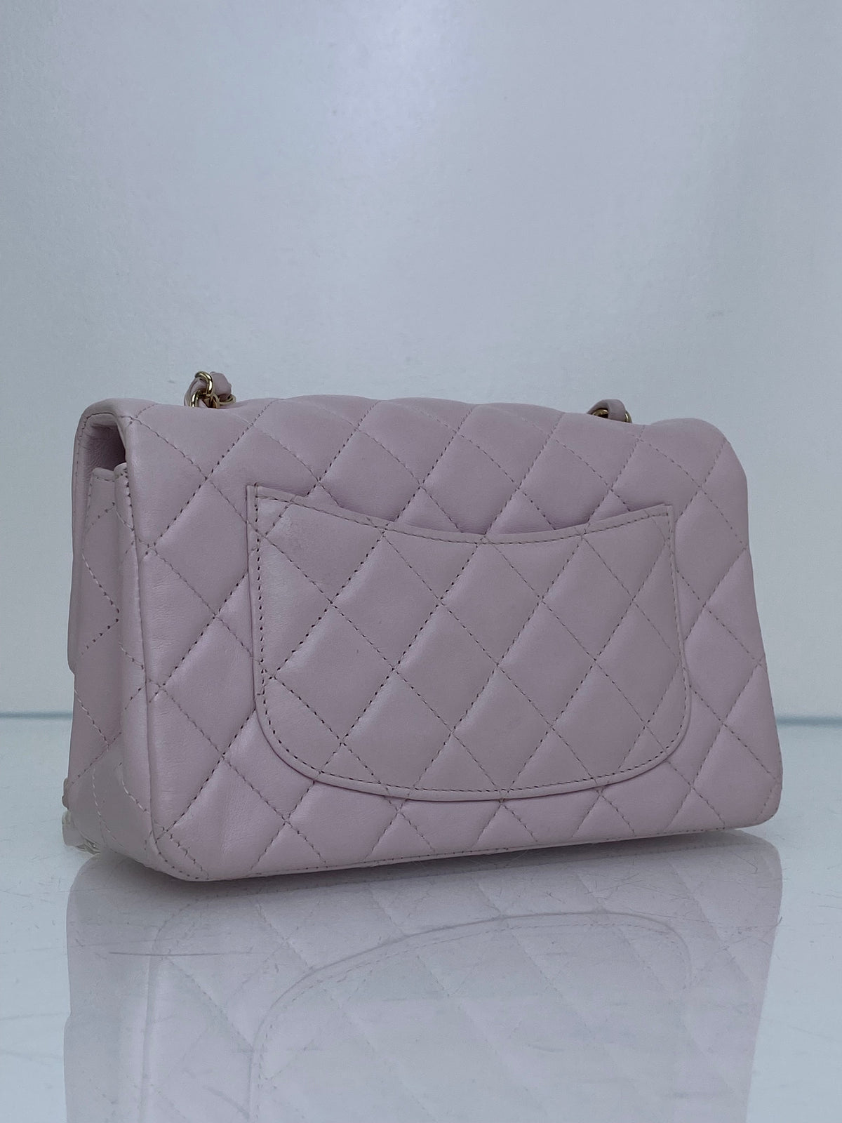 Chanel Light Pink Quilted Lambskin Mini Classic Flap Bag GHW #23