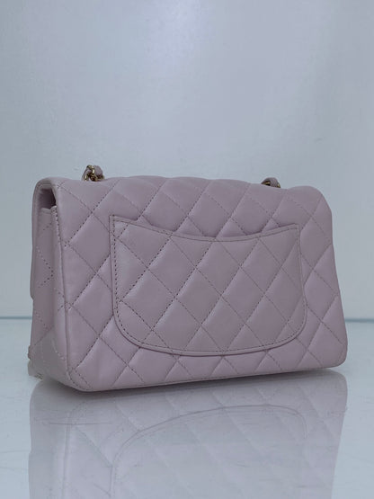 Chanel Light Pink Quilted Lambskin Mini Classic Flap Bag GHW #23