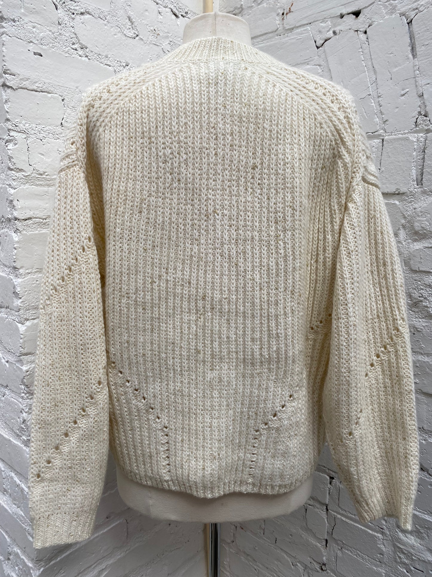 La Maille Frnch Cream Knit Sweater, M/L