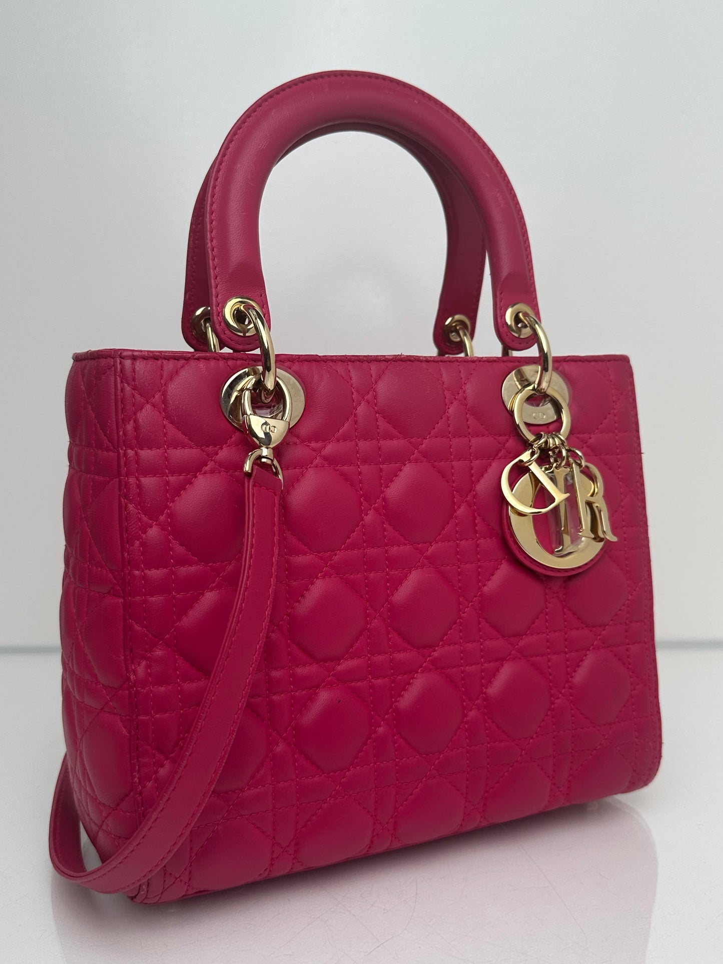 Dior Pink Cannage Lady Dior Bag GHW