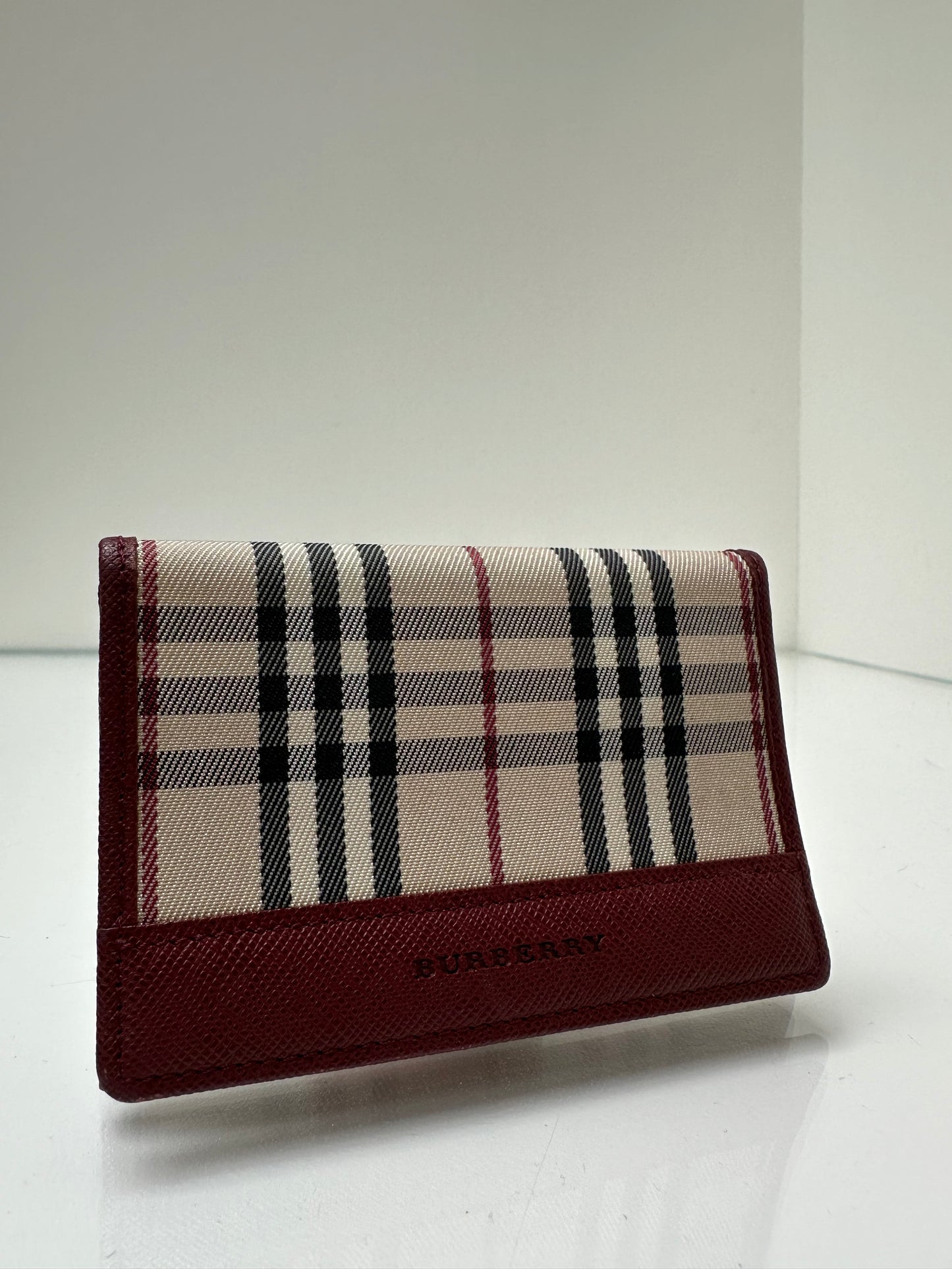 Burberry Tartan & Red Trim Compact Wallet