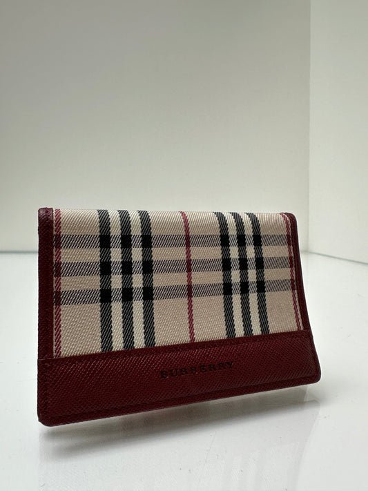 Burberry Tartan & Red Trim Compact Wallet