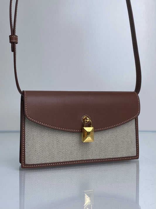 Loro Piana Cream Linen Extra Pochette Bag GHW