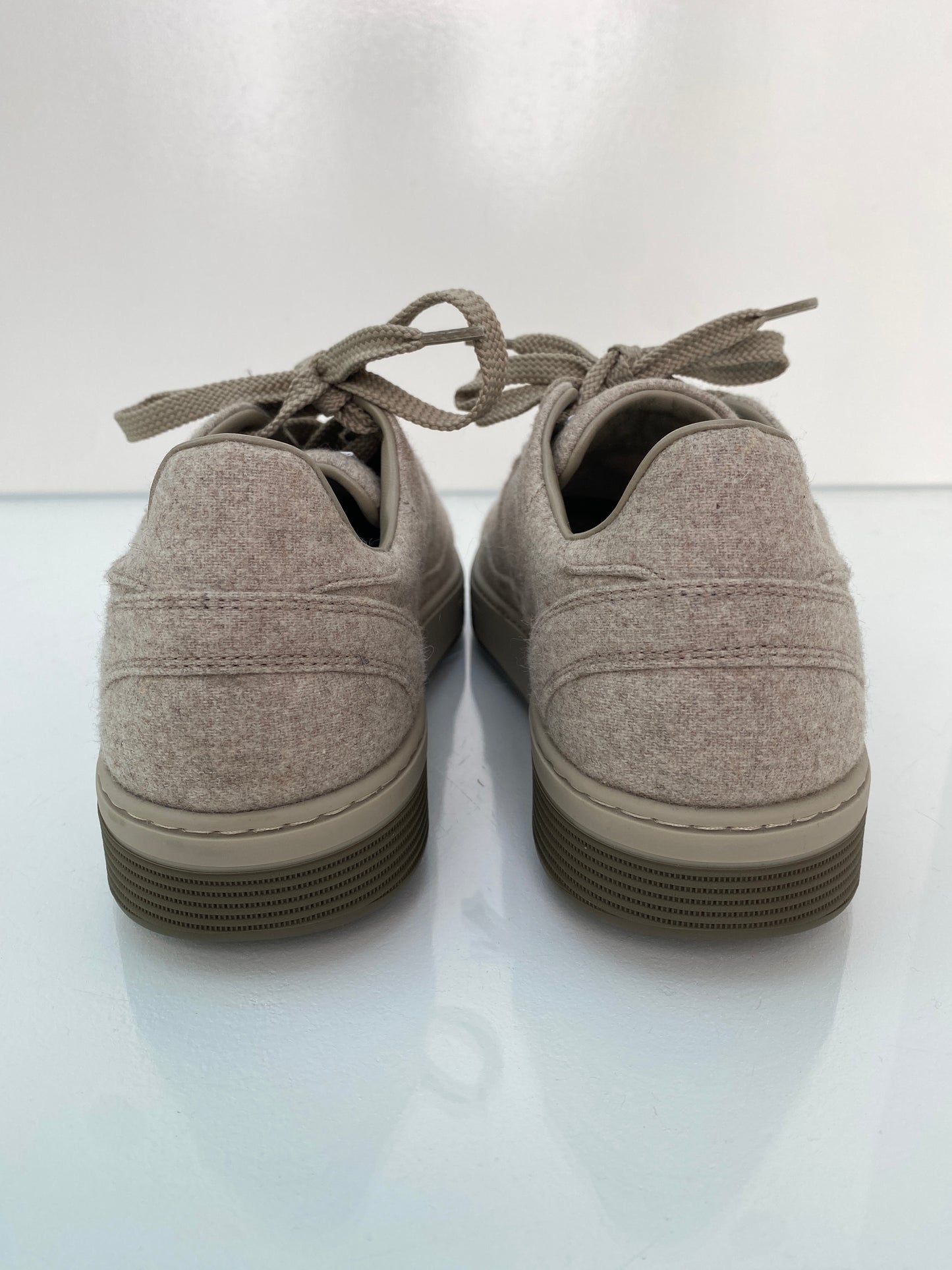 Chanel Brown / Grey Wool Interlocking CC Sneakers, 39