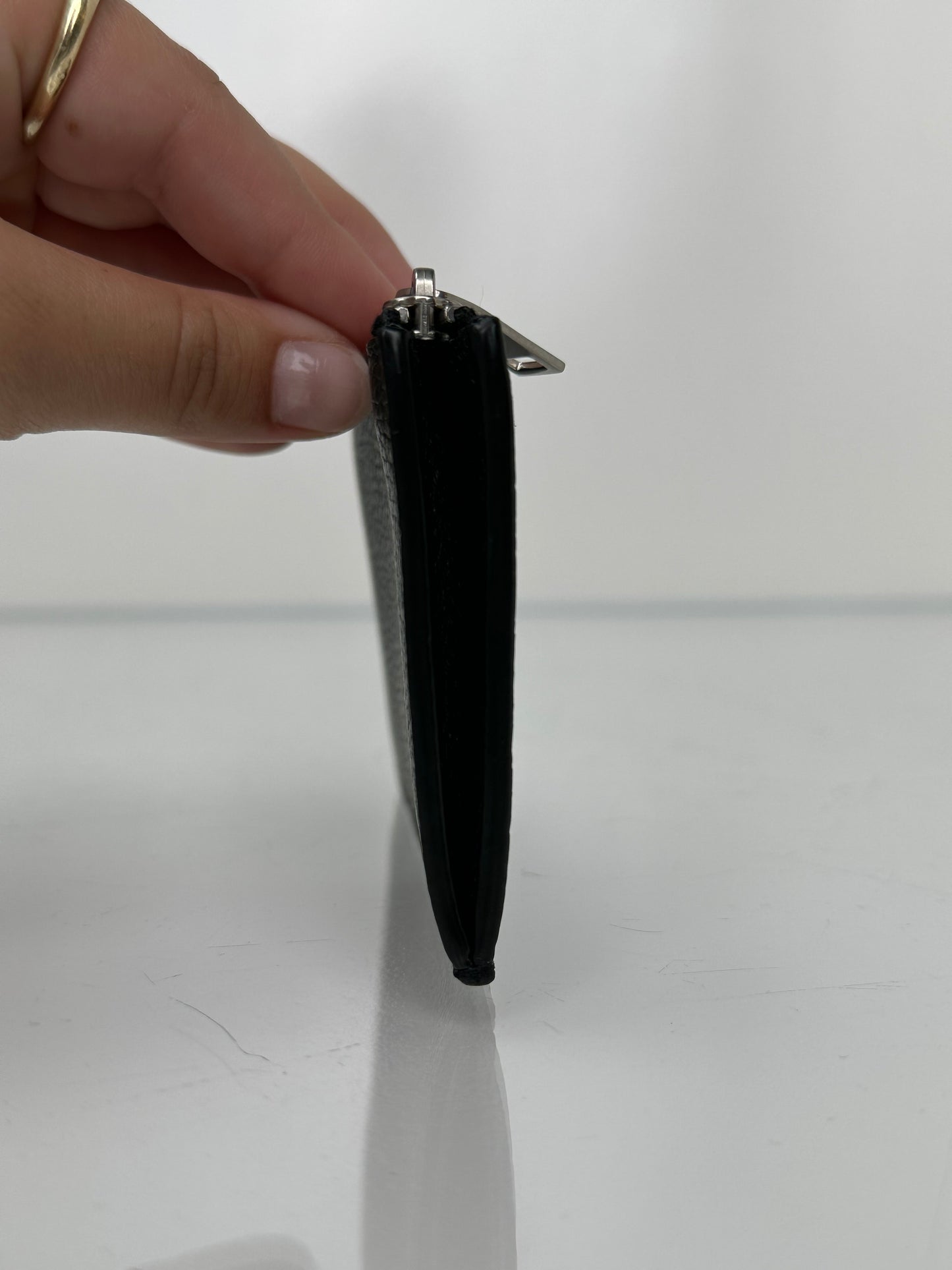 Saint  Laurent Black Zip Cardholder SHW