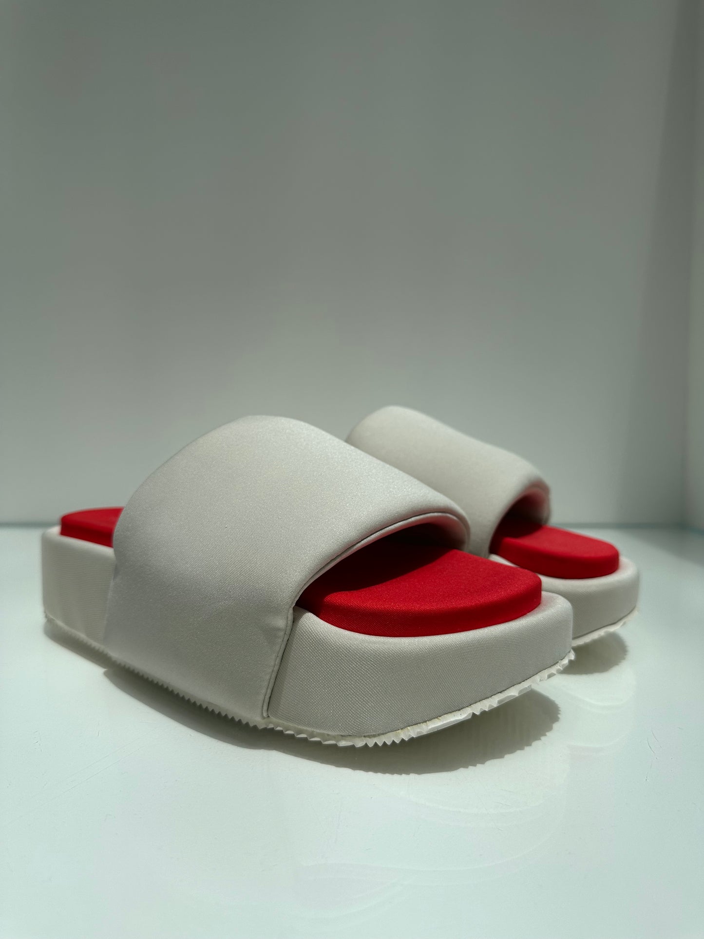 Yohji Yamamoto Cream & Red Nylon Slides, 9