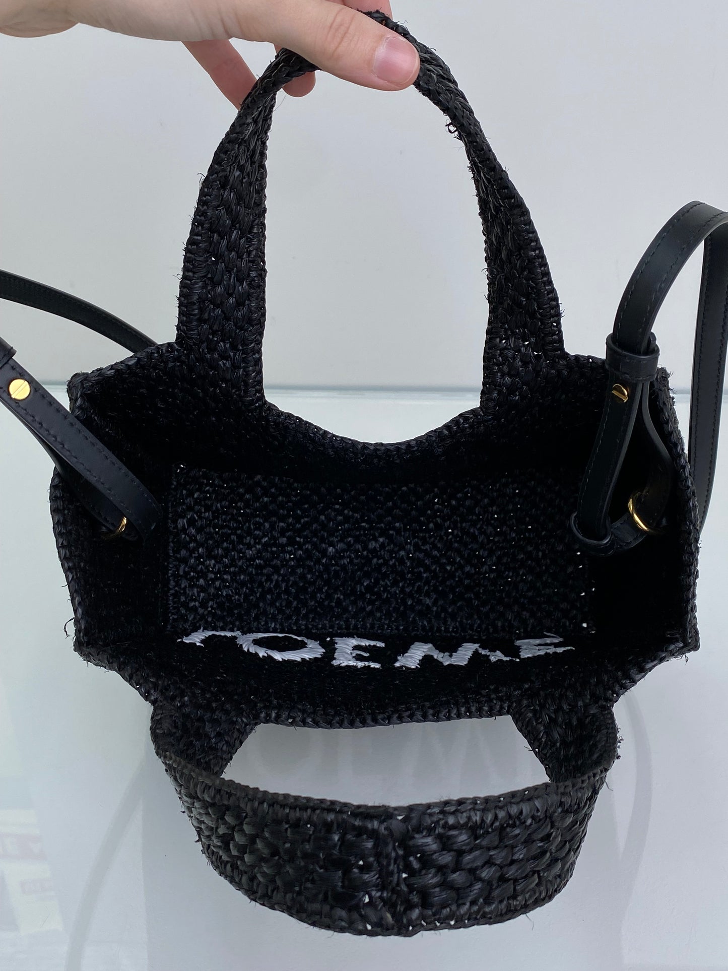 Loewe Women's Black Font Tote Bag w/Strap GHW