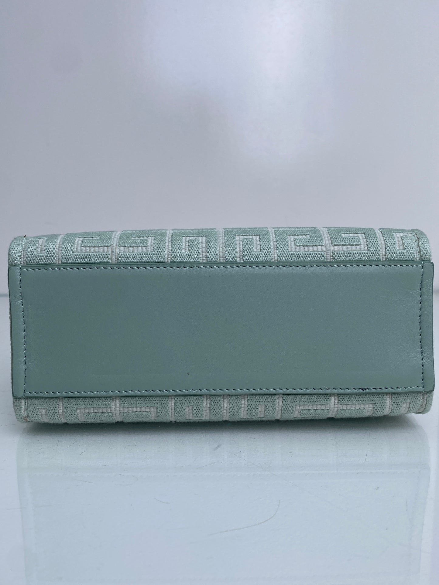 Givenchy Teal & White Logo Mini Tote Bag GHW