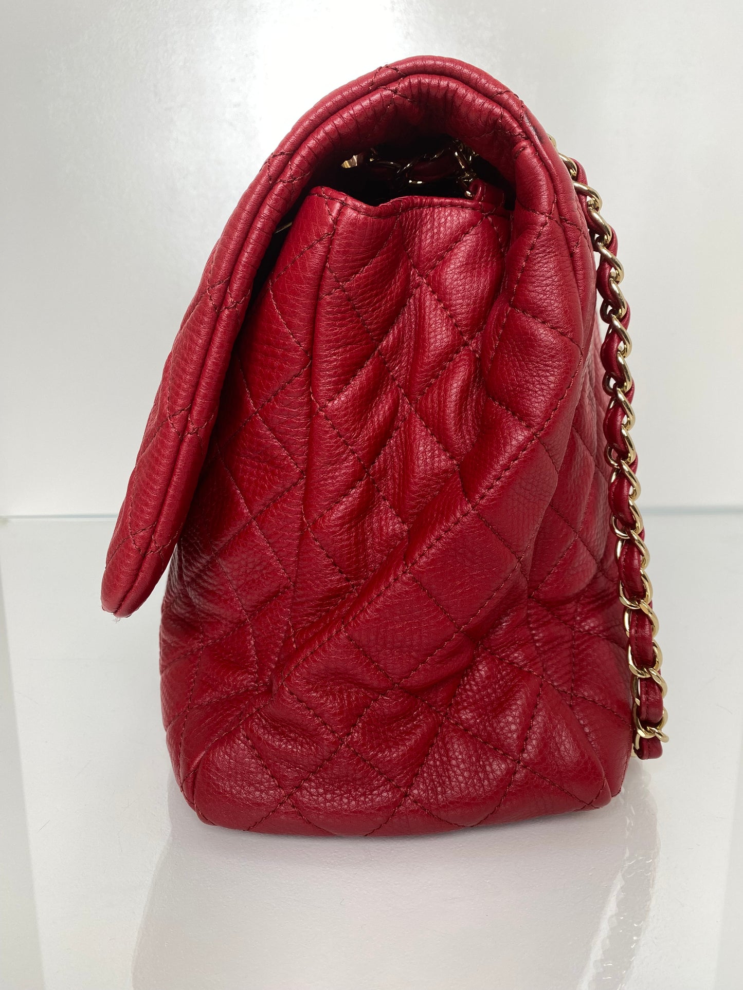Chanel Red Quilted XXL Travel Flap Bag GHW