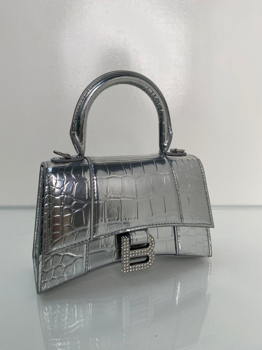 Balenciaga Silver Hourglass Bag SHW