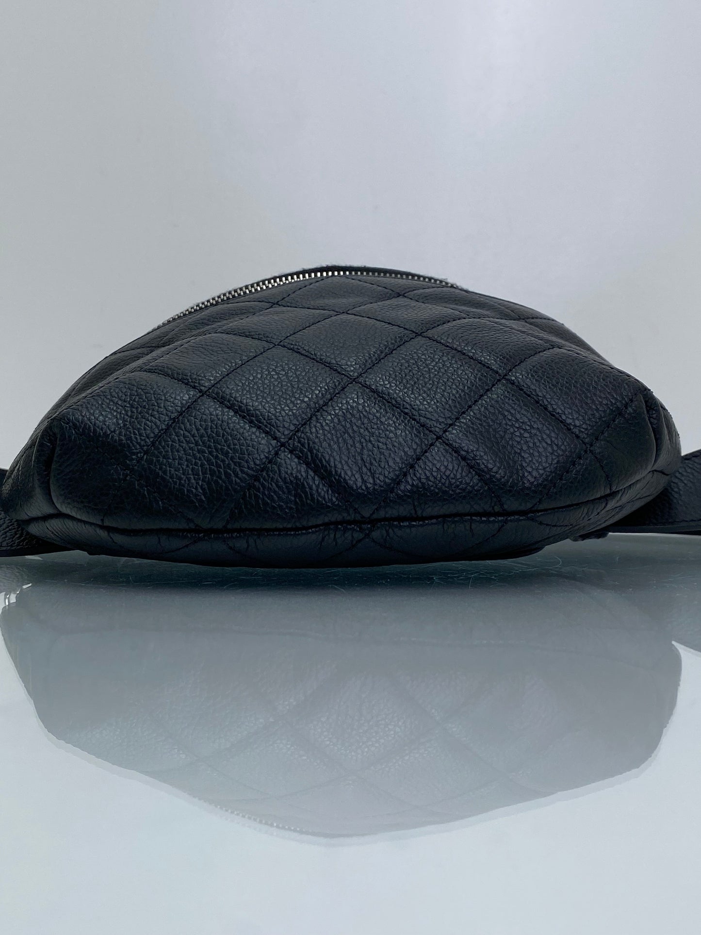 Chanel Black Uniform Quilted Bum Bag SHW