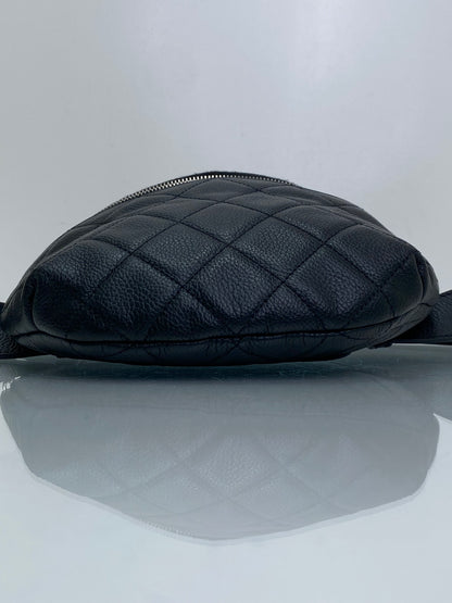 Chanel Black Uniform Quilted Bum Bag SHW