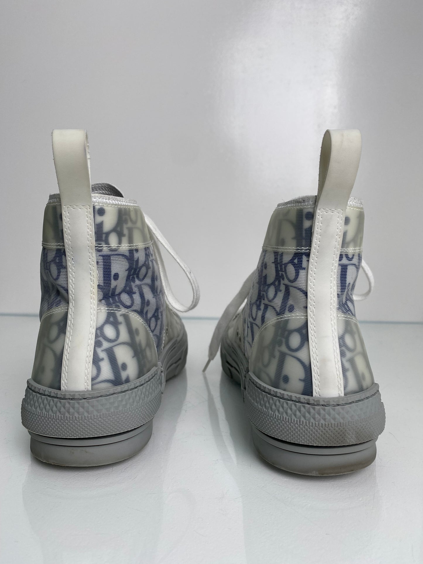 Dior Grey & White Oblique High Top Sneakers, 40