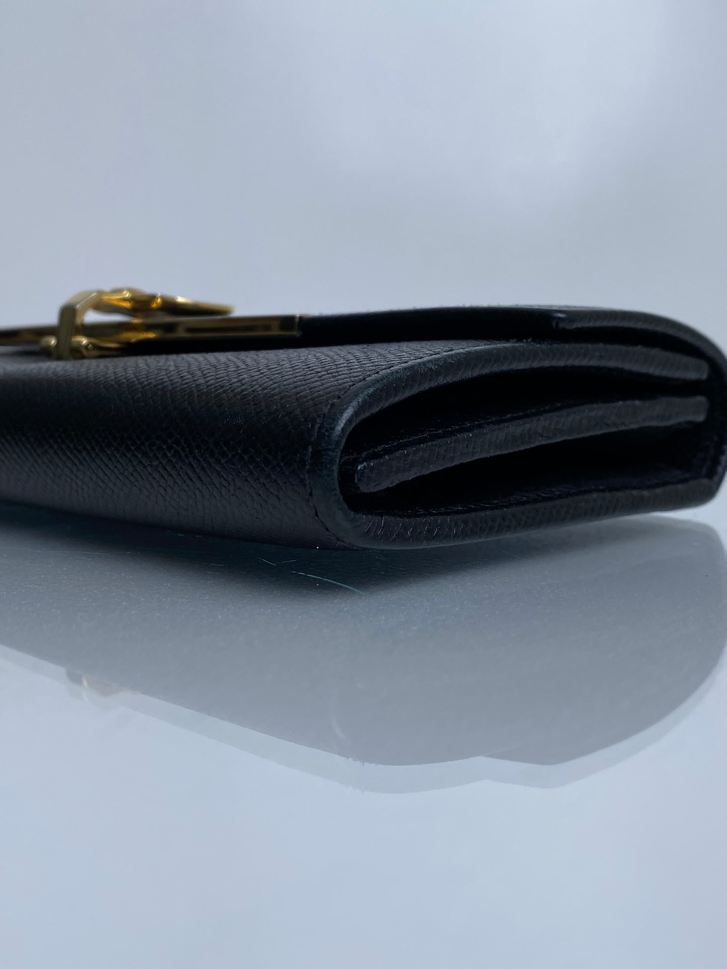 Salvatore Ferragamo Black Logo Wallet GHW