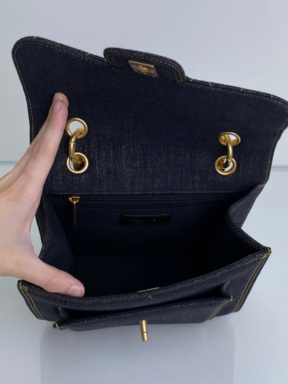 Chanel Denim Double You Mini Flap Bag GHW