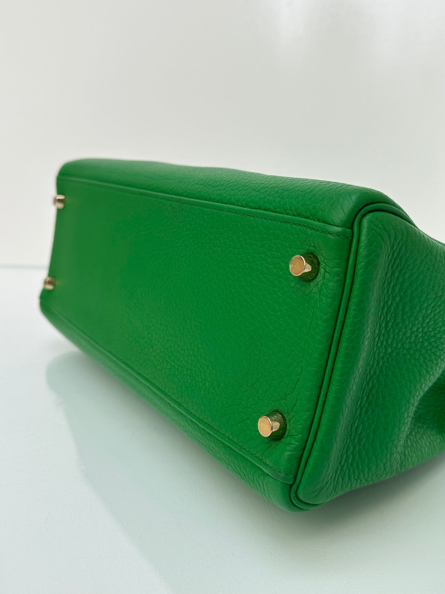 Hermes Kelly 32 Bamboo Clemence GHW #R