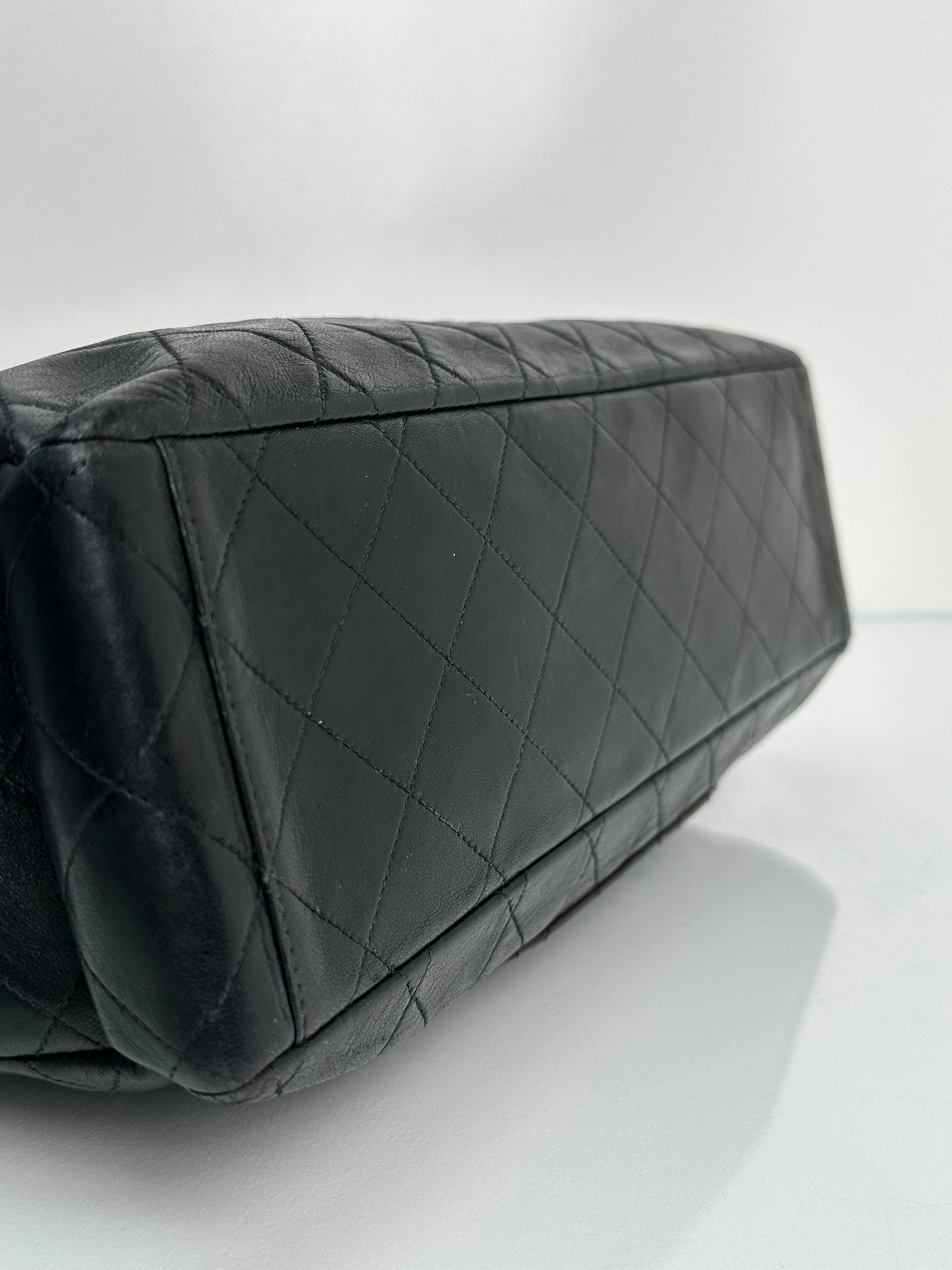 Chanel Black Maxi Single Classic Flap Lambskin 24k GHW #48