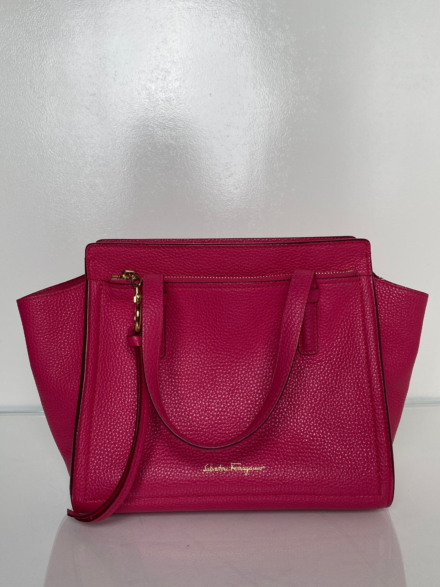 Salvatore Ferragamo Pink Small Crossbody Tote GHW