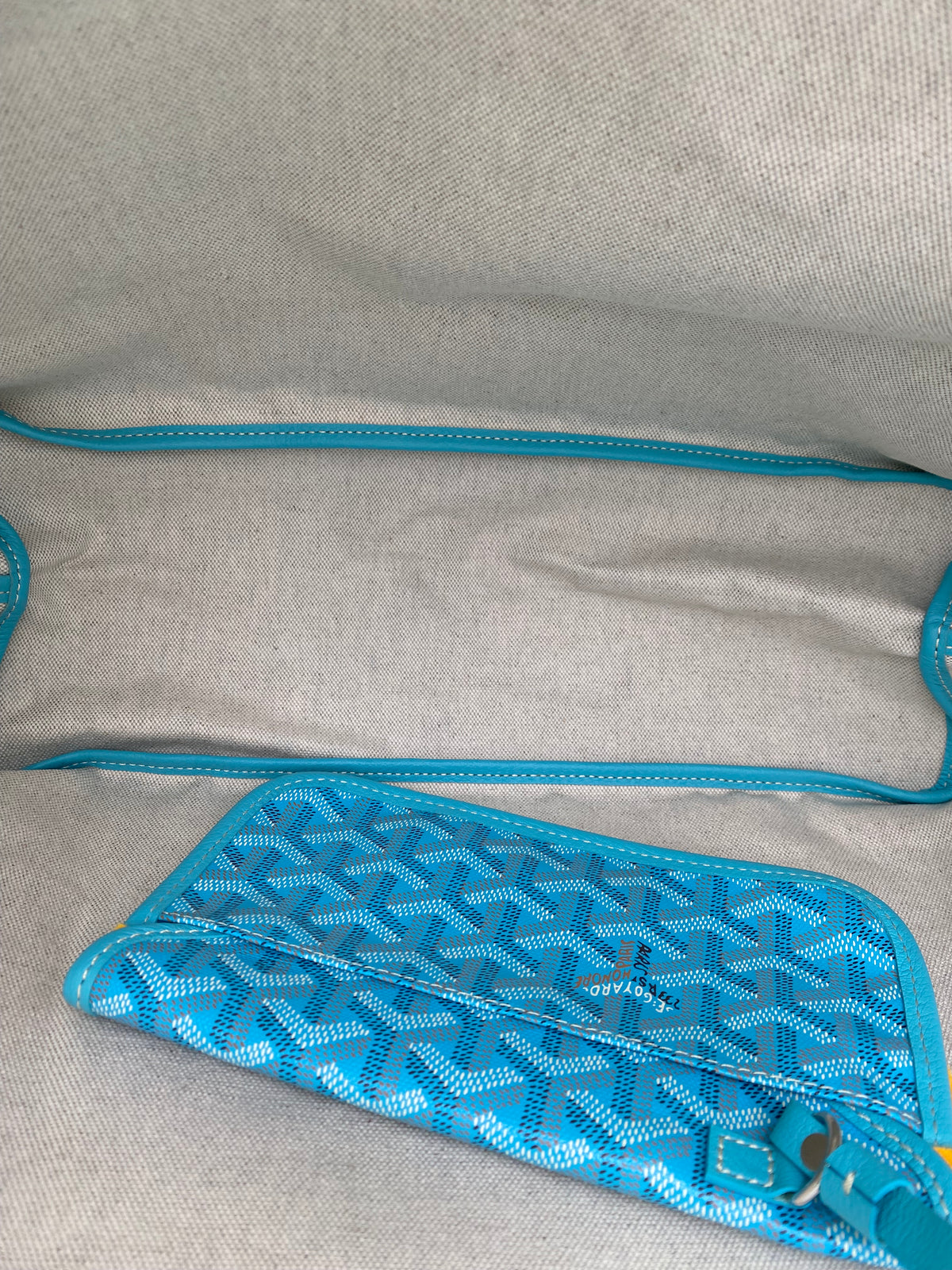 Goyard Turquoise / Pink Butterfly St. Louis PM Tote Bag