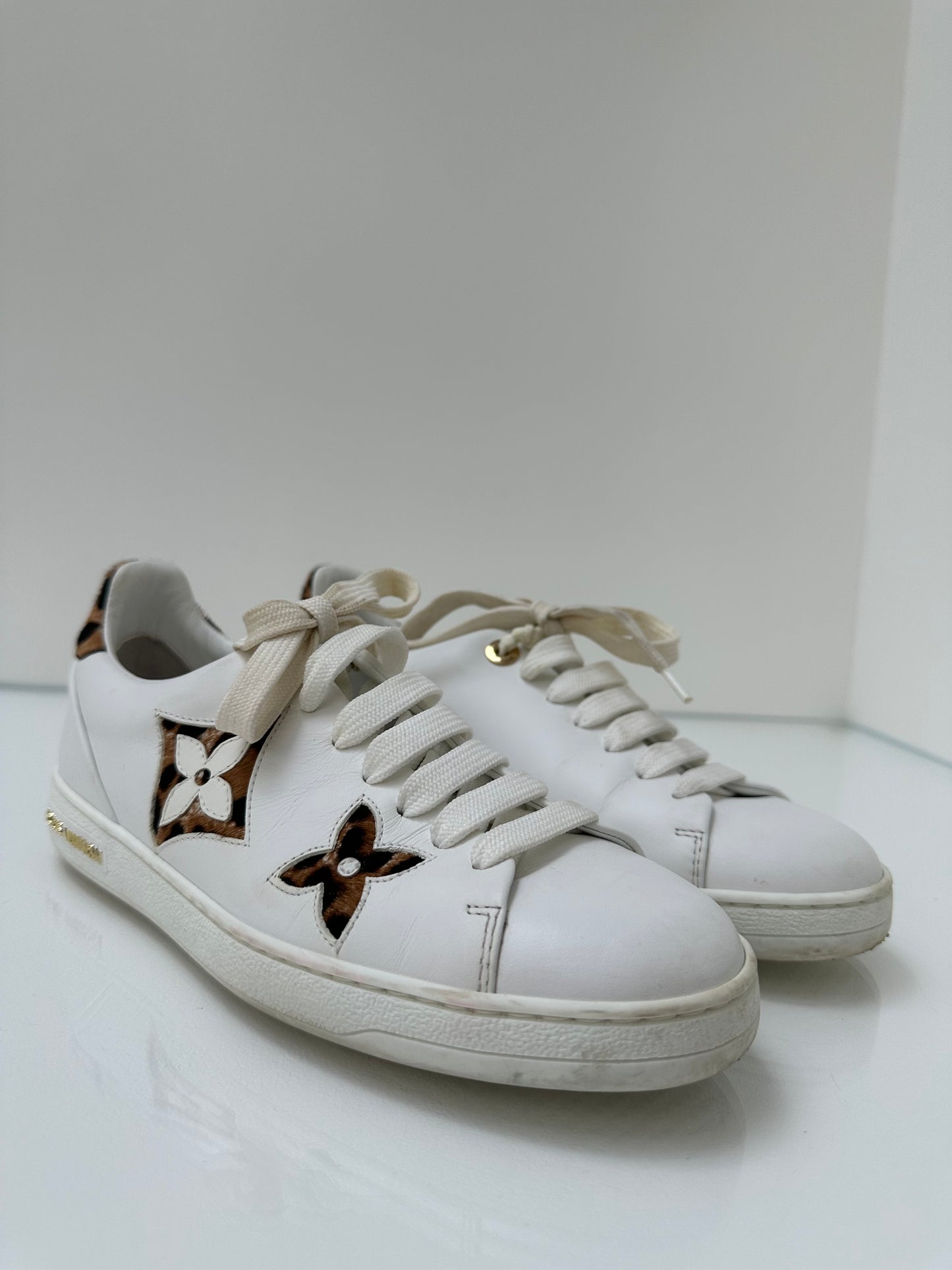 Louis Vuitton White & Cheetah Sneakers, 37