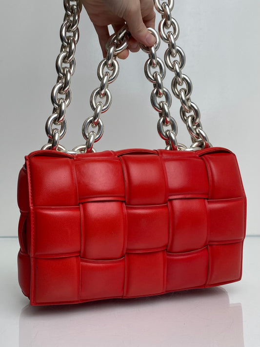 Bottega Red Chain Cassette Bag SHW