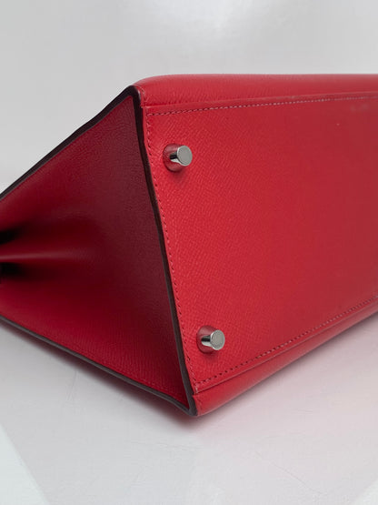 Hermes Kelly 35 Red Epsom PHW #O